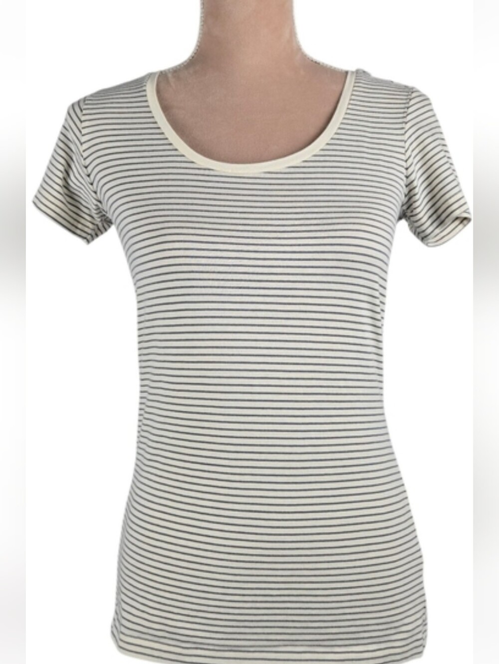 Pact Organic Cotton Classic Crewneck Striped Women's Tee Large